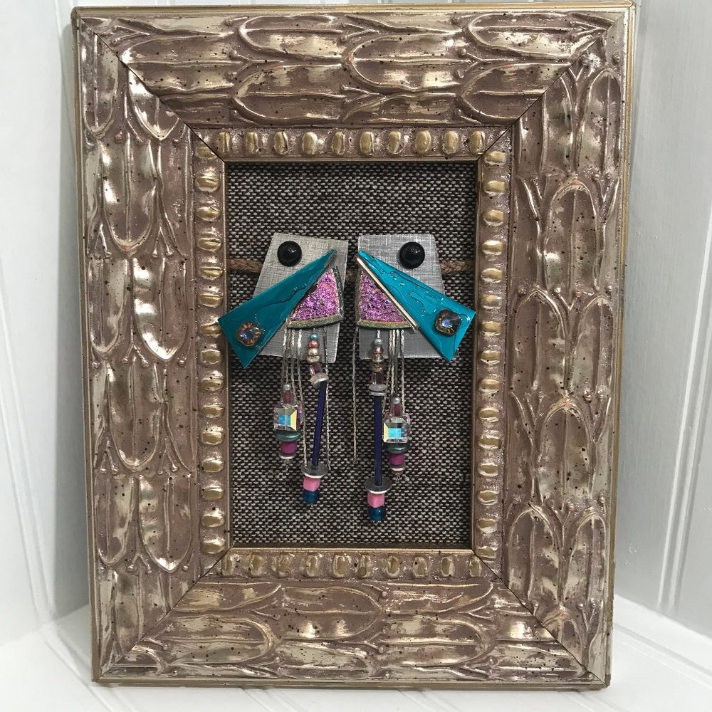 Upcycled Frame Earring Display Photo Prop Handmade - Picture 3 of 6